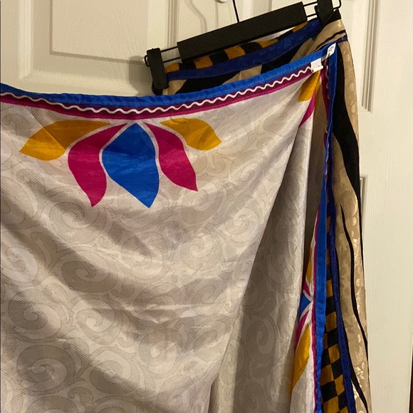 Zebra Print Wrap Skirt with Multicolor Accents - Picture 3 of 3